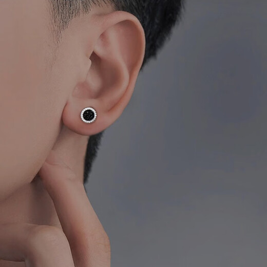 BJYL Magnetic Ear Clips Men's No Piercing Earrings Men's Single Trendy No-Punch Ear Jewelry Light Luxurious Temperament Women's Painless Pair