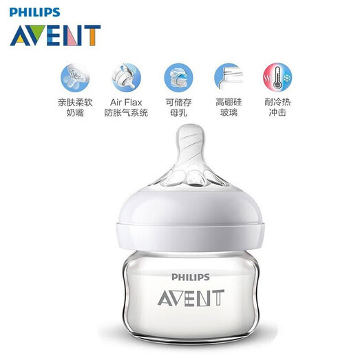 Neue Anyi Philips Weitkaliberglasflasche Neugeborene Fütterungsmittel Anti-Bloating können mit Handhhands-Strohflaschen SCF677/13 Glas 60 ml ausgestattet werden