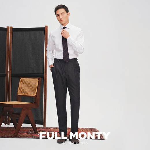 Monty Monty Men's informal azul marino azul DP No-hierro Nail elegante longitud abotonada