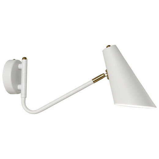 Runhuanian wall lamp bedroom bedside lamp creative with switch desk eye protection wall lamp light luxury swing arm rotating white wall lamp simple white without light source