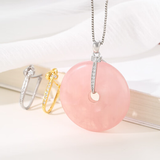 Fat Donglai's same style 18k gold universal buckle head 18K gold pendant, safe buckle special diy accessories, inlaid with jadeite, HJ2108 gold color, large size