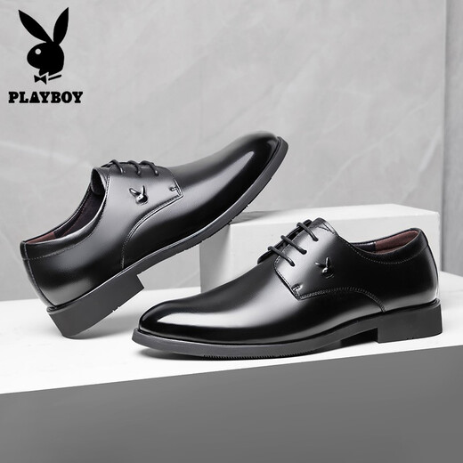 Chaussures en cuir playboy Clothing formel de commerce de repos de printemps top top coquette mariée Fashion Chaussures pour hommes Chaussures en cuir masculin 1591 noir 37