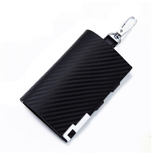 袋鼠男士真皮钥匙包2024时尚新款多功能锁匙包男士时尚休闲包 黑色平纹