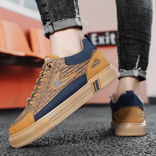 
Changxiang Huili men's shoes in summer new versatile sports and casual board shoes for men with one foot black leather shoes soft sole waterproof work shoes FH Longhao- 9916 black orange 42