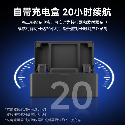 Seven Craftsmen DMic-S wireless lavalier microphone camera mobile phone radio microphone recording and live broadcast equipment mobile phone noise reduction vlog video outdoor interview radio one for two (including charging compartment) Package 2 with USB-C interface live recording and charging OTG cable