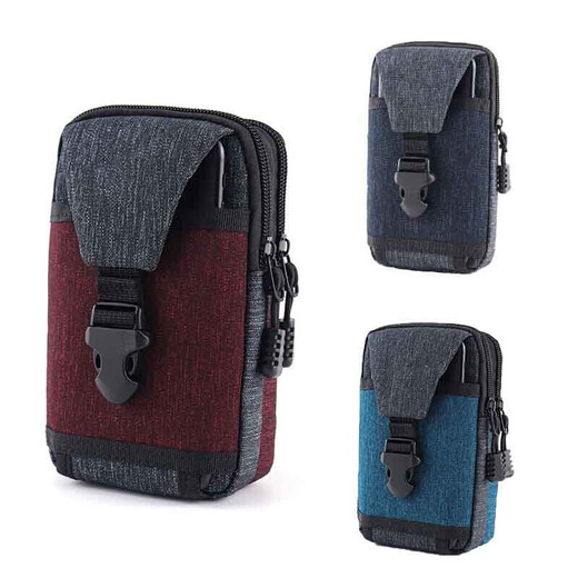 Shanta new mobile phone bag men's outdoor sports waist bag wearable belt mobile phone case belt waist bag multi-functional mobile phone bag hanging bag arm bag navy blue two layers