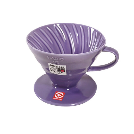 HARIO Japanese V60 classic ceramic coffee filter cup Arita yaki coffee cup hand-brewed coffee cup with matching measuring spoon VDC taro purple 1-4 servings + measuring spoon