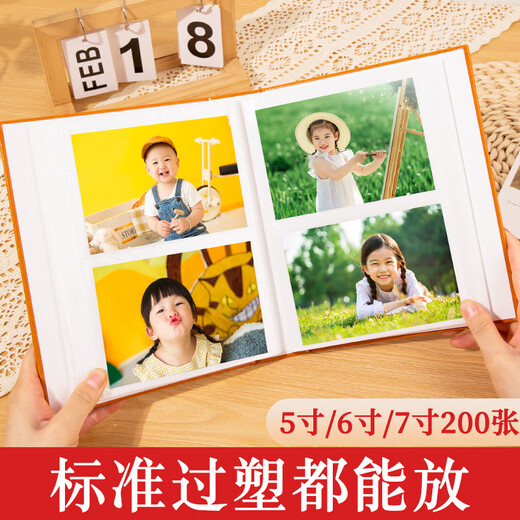 Story of time small photo album 3 inches 4 inches 5 inches 6 inches 7 inches photo storage baby growth memorial album children's family inserts portable photo album growth footprints 5 inches 200 sheets capacity