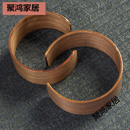 咏幻茶具配件玻璃公道杯防烫套隔热圈日式木杯套手持茶漏品茗杯防烫环 咖啡色木套6630款