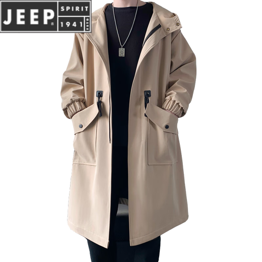 Jeep Spirit Sweaty Wind Coat Chaqueta de abrigo para hombres Nuevo abrigo de rodilla Over-Knee Autumn e invierno en espesor de la ropa sobre ropa masculina algodón verde militar más grueso l 115jin [Jin equivale a 0.5 kg] -140Jin [Jin equivale a 0.5 kg]
