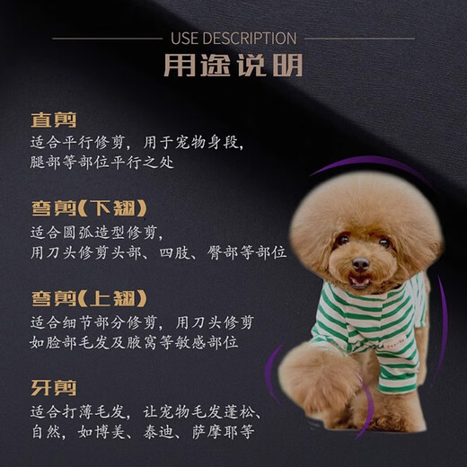 Zigman Pet Grooming Scissors Set Dog and Cat Professional Hair Trimming and Shearing Tools Seven-Piece Set for Beauticians* Seven-Piece Scissors Set-Silver