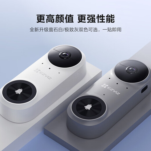 Fluorite CP3 Pro Smart DoorBell, White 2K Akkulaufzeit verbesserte Version, 3 Millionen Ultra-Clear-Kamera, PIR-Erkennungsalarm, Maoyan DoorBell, Remote-Videoanruf