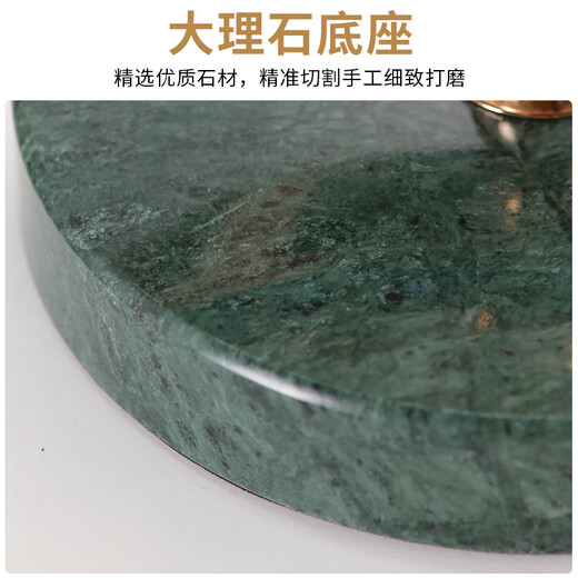 Hanshi (Hense) light luxury shell high-end desk clock living room desktop pendulum clock home decoration clock table clock quartz clock HD6033 Jixiang-short model