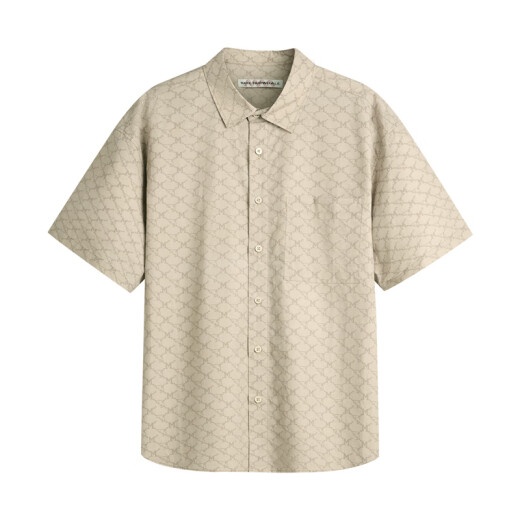 Mark Huafei [Cotton Pure Old Flower Flow Flow] Camisa de manga corta 25 Summer suelto de verano Desdecible Camiseta informal de manga corta de manga corta 701 caqui XL