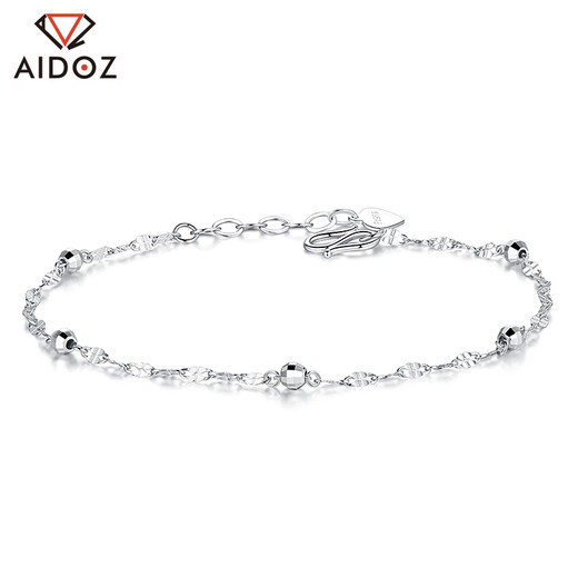 Aido Diamond pt950 platinum bracelet for women, round beads, cool style, fashionable, versatile platinum chain, adjustable, weight 2.0-2.2 grams + delivery certificate