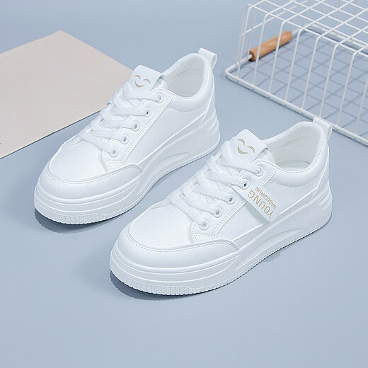 Wei Guangli, new style of small white shoes for women, sports and casual shoes for women, versatile students' street photography fashion trendy shoes, casual shoes QR03 white [size 38]
