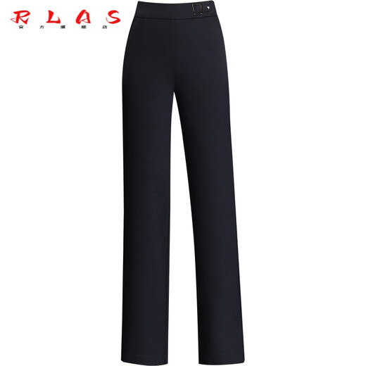 RLAS Fashionable Down Straight Pants Women's High Waist 2025 Winter New Warm White Duck Down Loose Slimming Outerwear Cotton Pants Black 28/L Weight 105-114Jin Jin is equal to 0.5 kg