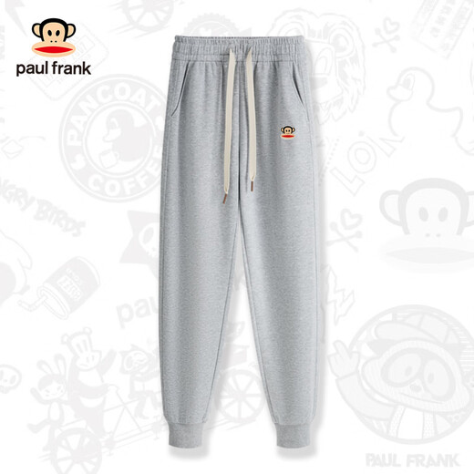 Big Mouth Monkey Autumn and Winter sweatpants for men and women, loose leggings, trendy velvet comfortable sweatpants, black, no velvet, women's L 100-120Jin Jin is equal to 0.5 kg