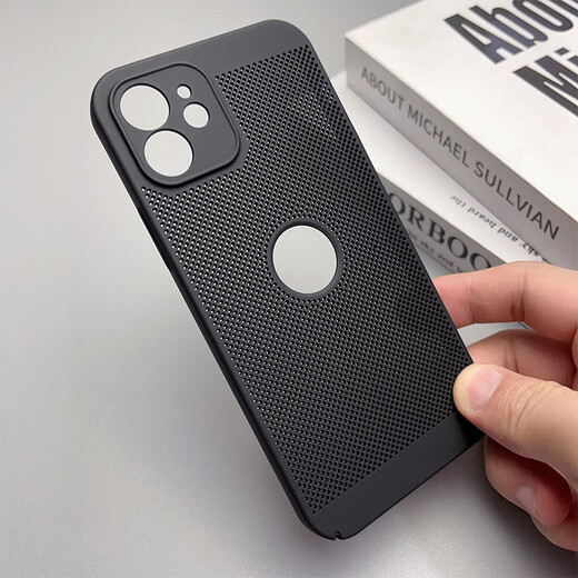 Ye Fan Applicable to Apple 12 mobile phone case anti-fall breathable heat dissipation iPhone 12 proMax protective case leaking standard ultra-thin matte 12mini full-cover lens solid color hard shell anti-fingerprint [Starry Black]-light and thin breathable heat dissipation Apple 12