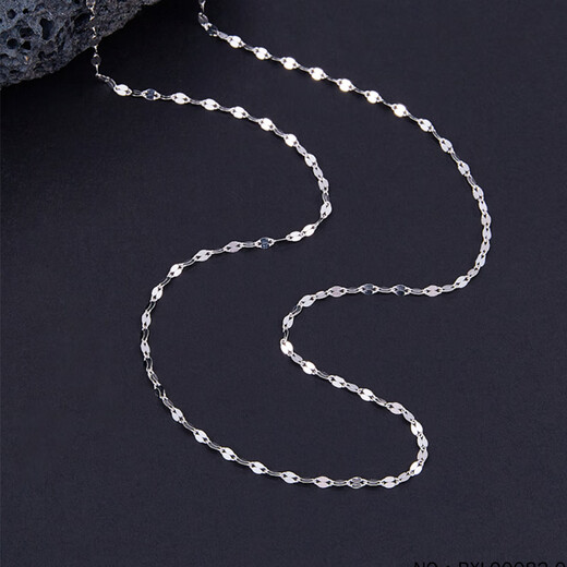 Jamie PT950 platinum lips necklace M buckle clavicle chain for women as a gift for girlfriend, weight 2.5-2.6 grams, length 45 cm