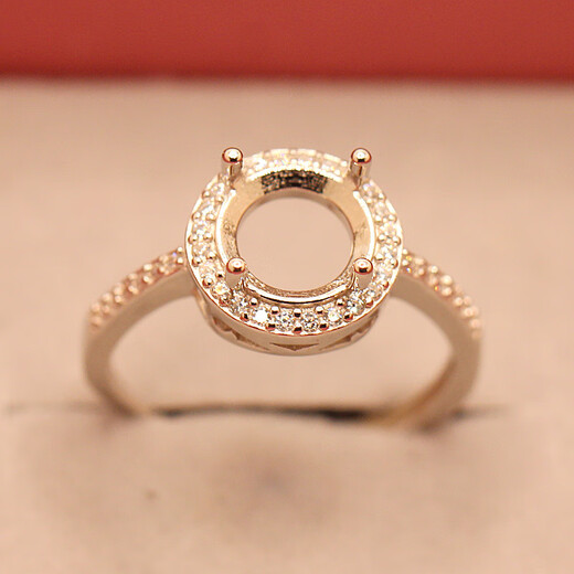 Fat Donglai's same style ring setting 18k gold empty setting 8 mm 2 carat diamond ring setting for women round pointed bottom diamond 9 half wall Jiangshan (8mm/2 carat) M6 opening adjustable