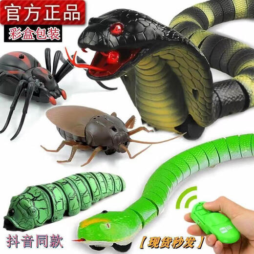 Yuan Clan Tik Tok Spider Simulation Cobra Remote Control Caterpillar Reptiles Insects Electric Cockroaches Toys 9922 Remote Control Seven Star Ladybug