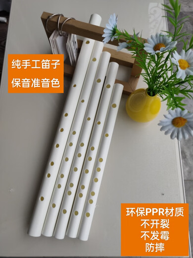 皮谱ppr水管笛荒天帝笛子初学纯手工学生成人演奏拍照古风乐器竹笛 G调纯色有笛膜孔(儿童推荐)