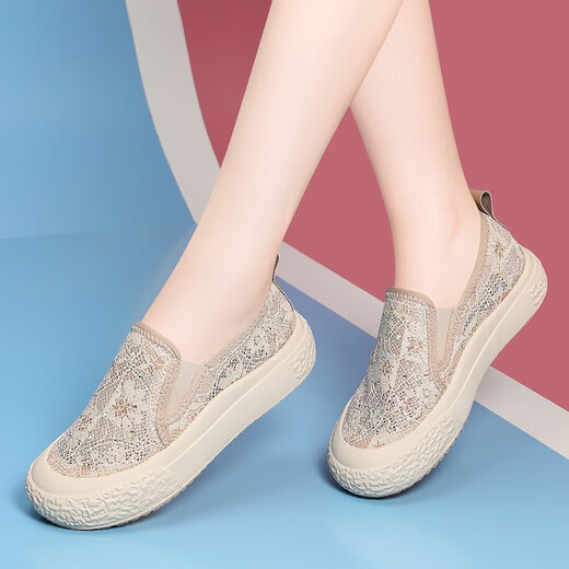 
Guciheaven casual shoes for women 2024 summer new Korean style women's shoes white shoes women hollow mesh breathable mesh shoes student single shoes 1283 black 37