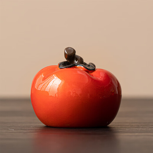 Xiyuanji Persimmon Tea Pet Ornaments Boutique Color-Changing Simulated Fruit Creative Tea Ceremony Accessories Small Tea Play Small Persimmon-Color Changing Model