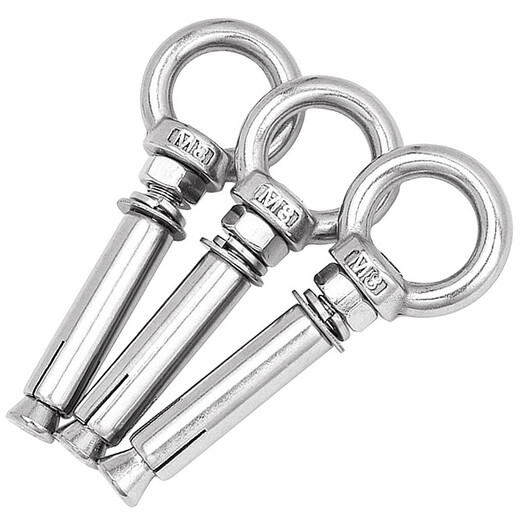 Hesdig JG-664 304 stainless steel lifting ring expansion screw universal hook ring popping bolt with ring hook (seamless) M12*80 Beijing warehouse flash delivery