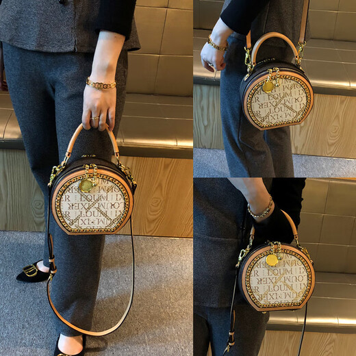 Sac à carres de vache de marque Hong Kong Sac pour femmes Sac de cylindre rétro Sac à épaule lettre de mode sac à corps crossbody sac petit sac