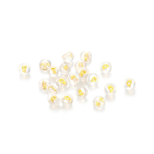 Mengjinyuan 18k gold earring parts, silicone karat gold earrings, ear plugs, anti-fall accessories, karat yellow ear plugs (pair)