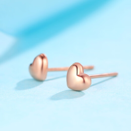 Zokai 18K rose gold earrings plain gold earrings romantic love earrings E01373