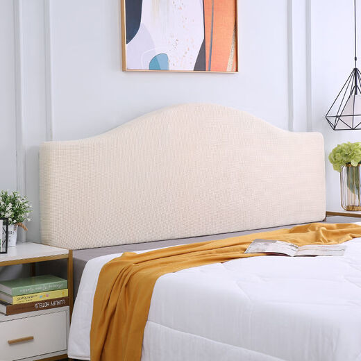 Fengwo bedside cover semi-curved special-shaped bag thickened universal simple wooden backrest concave and convex 22 cat scratches light gray thickened polar fleece square / round / 2 meters suitable for 1.9-2.1 meters bedside