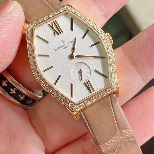 [SEGUNDA 99 NUEVO] Vacheron Constantin Watch Watern's Watch Malta Series 28.40*38.67 mm Diámetro Casco de reloj de lujo de segunda mano Reloj 81515/000R-9892 Manual Mechanical Pink Gold Diamond-Set Sing Watch