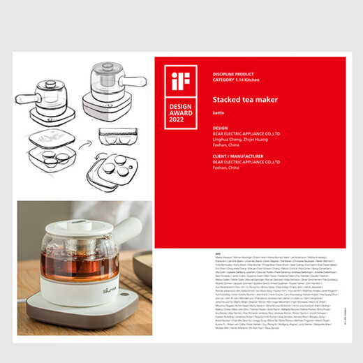 Bear teapot, teapot, health pot, portable kettle, household tea steamer, 0.5L creative storage, travel flower teapot, ZCQ-A05S1 with tea tray and cup