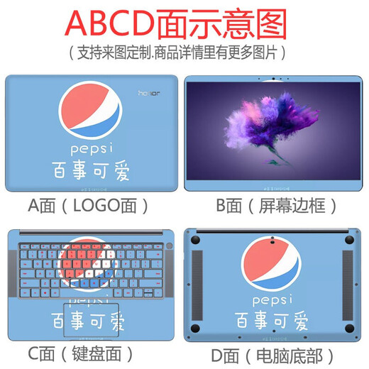 熙露 戴尔XPS15 9520/9530电脑贴纸XPS17/14/13外壳保护膜9720保护膜 图案款式01 AC面+键盘膜（可指定两面下单留言）