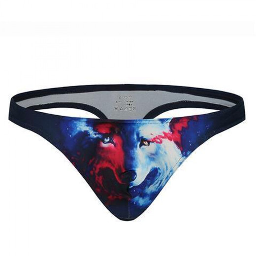 Yiqingyao [livraison confidentielle] string sexuel pour hommes, sexe européen et américain sexy basse imprimé ulaste convexe sac élastique, hibou noir m