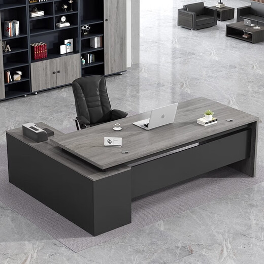 Chengfeng Desk Boss Desk Simple Modern Office Furniture Table and Chair Combination Manager CEO Executive Desk High-end Desk Dark Walnut Length 160+ Desktop Width 80+ Side Cabinets