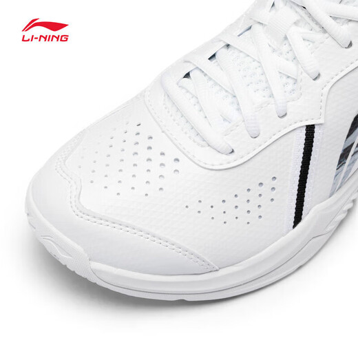 李宁雷霆LITE透气羽毛球训练鞋运动鞋AYTS020 标准白/黑色-7 42