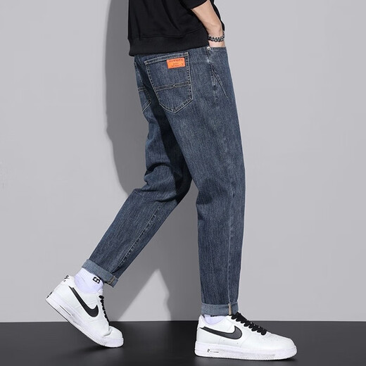 Cotton Jeans Herren Frühlings- und Herbst-Männer losen geraden Harem Hosen Trendy Brand Herrenhosen Herren lässige vielseitige Hosen Männer 6621 Schwarzer regulär + 6621 Schwarze reguläre 28 Größen (90 Jin [Jin gleich 0,5 kg] -105 Jin [Jin gleich 0,5 kg]))