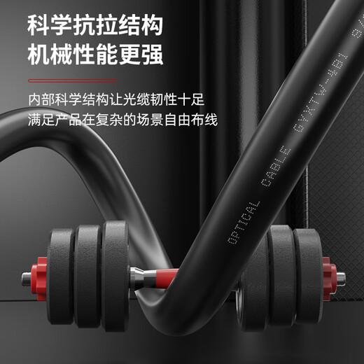 诺可信（Nokoxin）GYXTW室外单模铠装成品光缆免熔接2芯4 6 8芯LC/SC/FC接头光纤跳线 防水防潮抗拉架空管道架空尾缆 室外成品铠装光缆4芯 SC-SC 200米