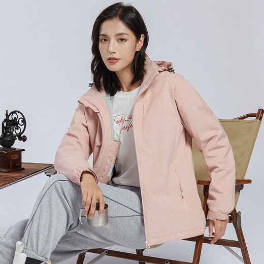 Western Camel (Vancamel) plus Samtwindbreaker-Jacke für Männer und Frauen koreanischer Stil winddichtem und warmem Einschicht-Softschalenjacke Literary Top 9930S-2 Gummipulver-Frauen [Camouflage] xl