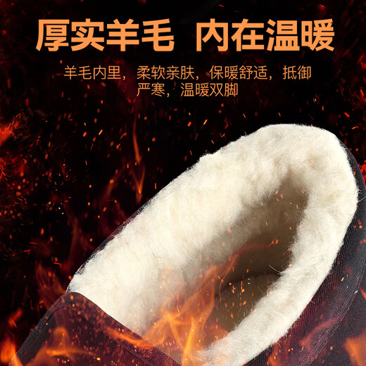 3514 Warm Wool Cloth Shoes Elderly Shoes Covers Men's Dad Shoes Winter Thickened Cotton Shoes Black 41