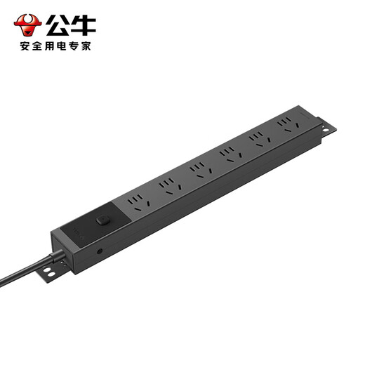 Bull (BULL) PDU desktop e-sports cabinet socket/wire board/plug/row plug/wire board/drag board 10A [six-digit total control overload protection 1.8 meters] P106E black