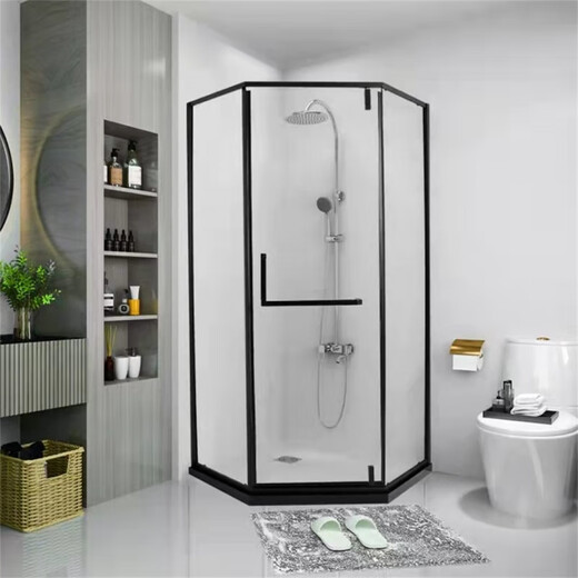 Ba Gang is suitable for diamond-shaped bathroom and toilet integrated flat door dry and wet separation glass partition bath shower room 9090 other sizes contact customer service for customization