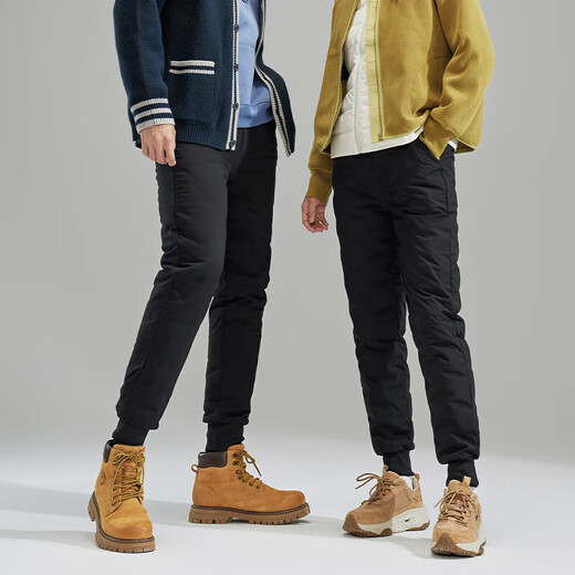 Langsha 90 white duck down down pants women's new high-waisted slimming plus velvet thickening windproof leggings minus 40 degrees cold-proof cotton pants 90 duck down black gold model cold resistance minus 30 XL suitable for 120-140 Jin Jin equals 0.5 kg