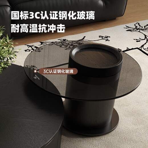 帕沙曼大小圆茶几意式极简客厅小户型家用2025新款轻奢高级感组合6219Y （90*30+60*40CM）大小茶几组合A 设计师新款