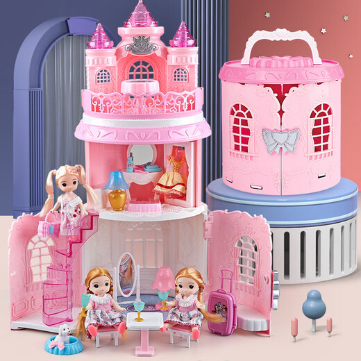 Toy Girl Playing House Princess Doll House 7 Girls 2-3-4-6 años niñas de niñas 8 niños 9 regalos de cumpleaños 10 Princess Castle (con 1 Big Barbie 2 muñecas