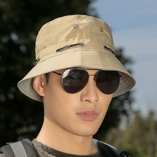[Men de plein air] Chapeau de pêcheur du pêcheur Spring et été du bassin de pêche extérieure pour hommes et d'été pour hommes de soleil à la mode décontracté et polyvalent.